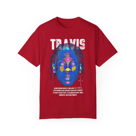 Travis Inspired Unisex Garment-Dyed T-Shirt - Retro Graphic Tee