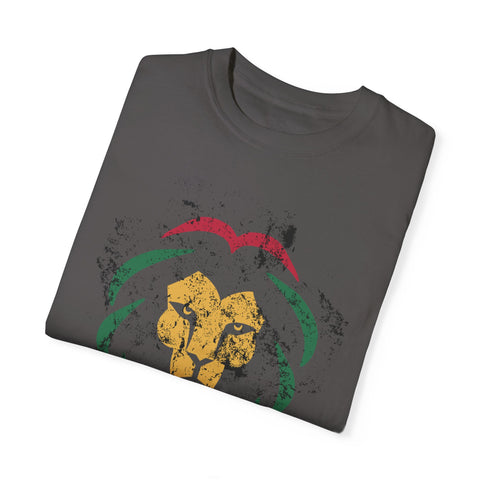 Reggae Lion Unisex Garment-Dyed T-Shirt - I Red I Blood I Love