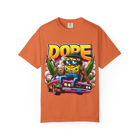 Unisex Garment-Dyed T-Shirt - Cool Cartoon ‘DOPE’ Design