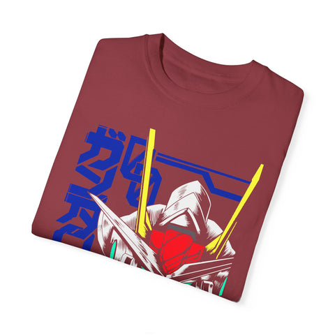 Anime-Inspired Unisex Garment-Dyed T-Shirt - Mecha Design