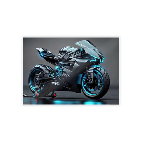 High-Gloss Motorcycle Art Print - Futuristic Wall Decor for Auto Enthusiasts