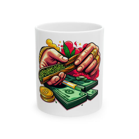 Rolling Hands Ceramic Mug - 11oz & 15oz | Perfect for Coffee Lovers & Gift Ideas