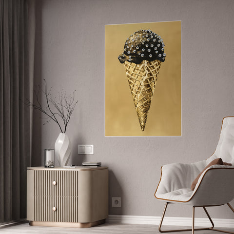 Glamorous Ice Cream Art Print - Glossy Poster for Chic Home Decor