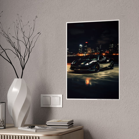 Sleek Cityscape Car Gloss Poster - Wall Art Decor for Auto Enthusiasts
