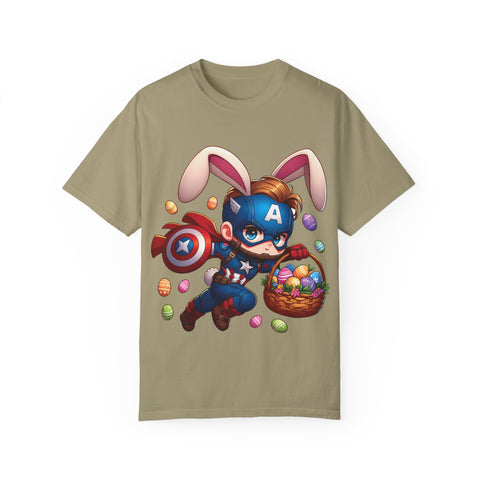 Easter Bunny Captain T-Shirt - Fun Unisex Garment-Dyed Tee