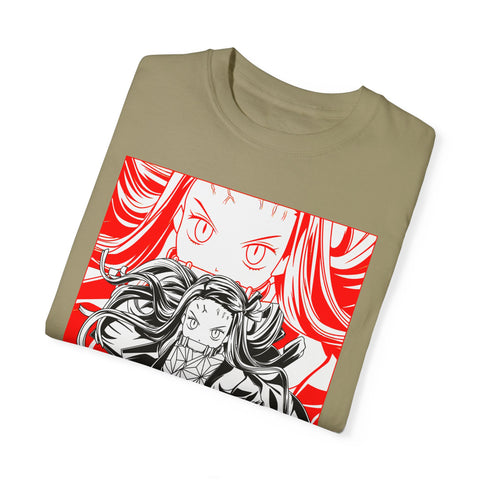 Anime-Inspired Unisex Garment-Dyed T-Shirt - Bold Character Design