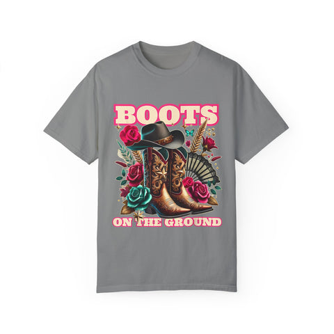 Western Style Graphic Tee - "Boots on the Ground"