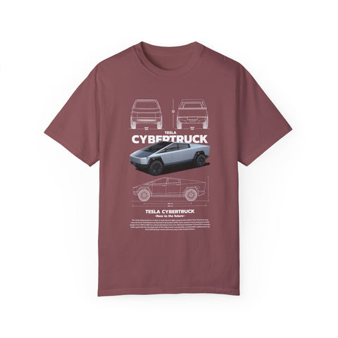 Tesla Cybertruck Unisex Garment-Dyed T-Shirt | Automotive Enthusiast Apparel