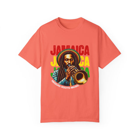 Reggae Vibes Unisex Garment-Dyed T-Shirt - Jamaica Music Art Tee
