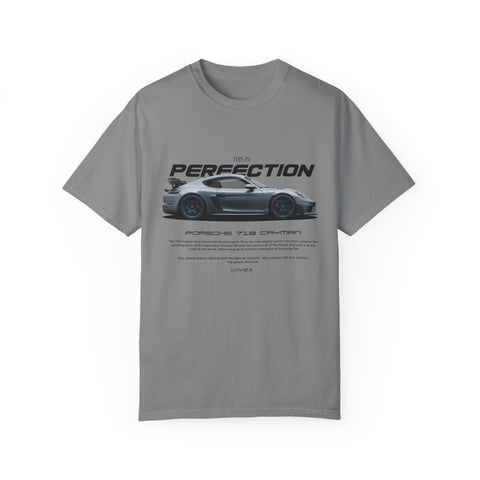 Unisex Garment-Dyed T-Shirt - 'This is Perfection' Porsche 718 Cayman Tee
