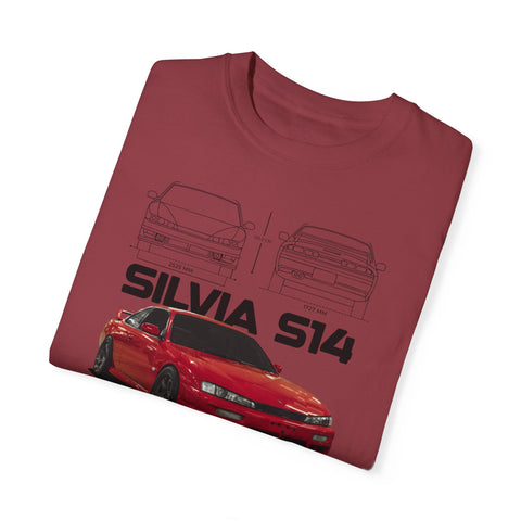 Retro Car Art Unisex Garment-Dyed T-shirt - SILVIA 514 Graphic Tee