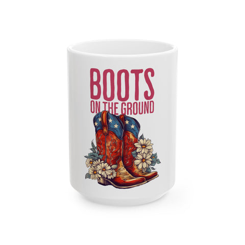 "Boho Floral Ceramic Coffee Mug – Perfect Gift for Nature Lovers"
