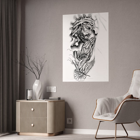 Inspirational Jesus Gloss Poster - Christian Wall Art for Home Decor