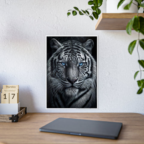 Majestic White Tiger Gloss Poster - Stunning Wall Art for Animal Lovers
