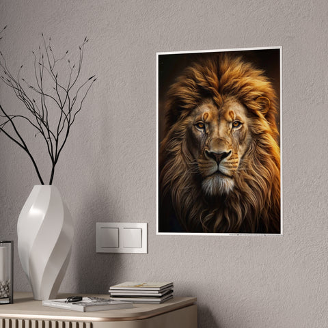 Majestic Lion Gloss Poster - Bold Animal Art for Home Decor