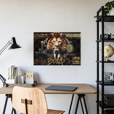 Boss Lion Gloss Poster - Motivational Wall Art for Ambitious Spaces
