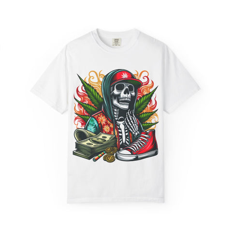 Chill Vibes Skull Graphic T-Shirt – Unisex Garment-Dyed Tee