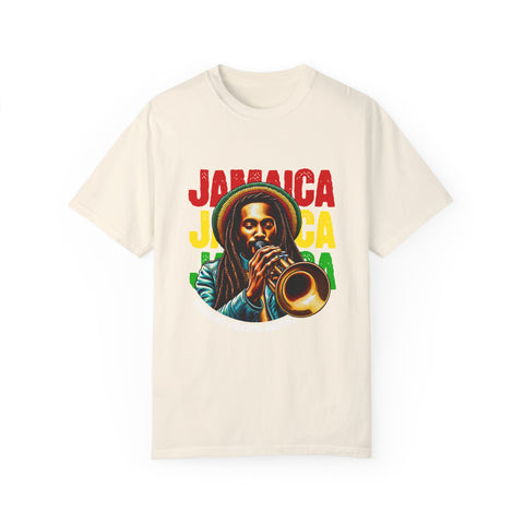 Reggae Vibes Unisex Garment-Dyed T-Shirt - Jamaica Music Art Tee