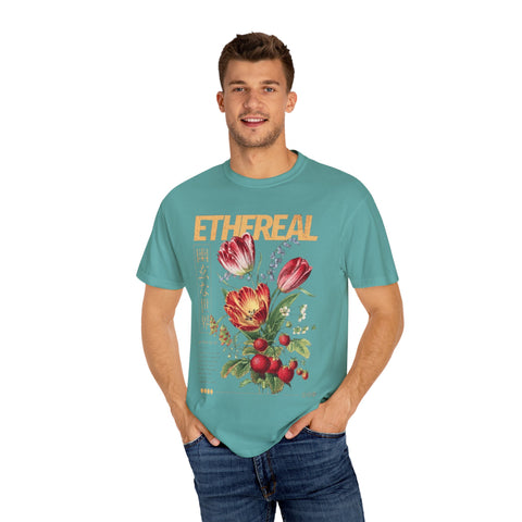 Ethereal Floral Unisex Garment-Dyed T-Shirt