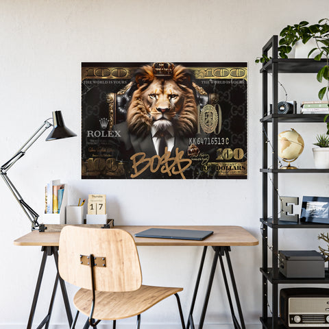 Boss Lion Gloss Poster - Motivational Wall Art for Ambitious Spaces