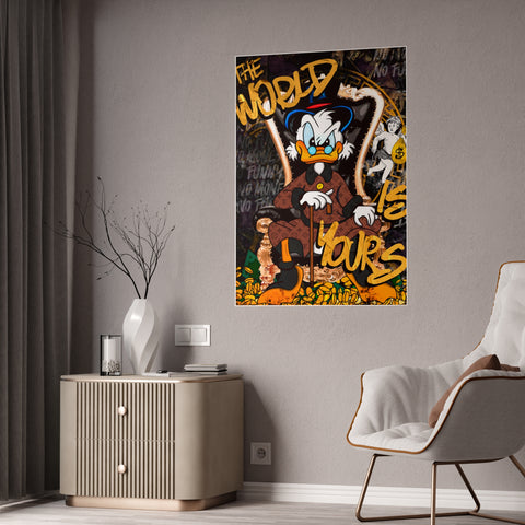 Glossy Art Poster - 'The World is Yours' Wall Decor