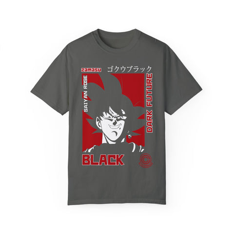 Unisex Garment-Dyed T-Shirt - Dark Future Saiyan Rose Design