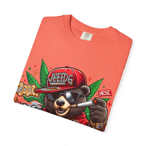 Hip Hop Bear Graphic T-Shirt - Unisex Cool Streetwear for Cannabis Lovers