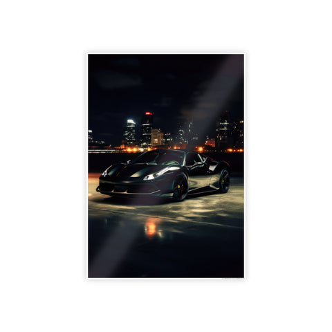 Sleek Cityscape Car Gloss Poster - Wall Art Decor for Auto Enthusiasts