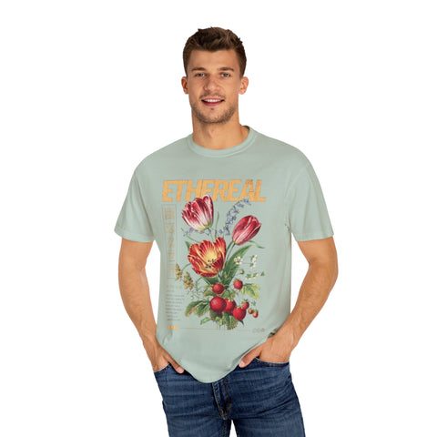 Ethereal Floral Unisex Garment-Dyed T-Shirt