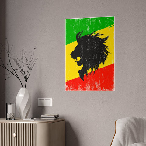 Rasta Lion Art Print - Glossy Poster for Home Decor