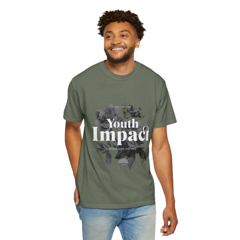 Youth Impact Unisex Garment-Dyed T-Shirt – Vibrant Floral Graphic Tee