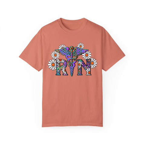 Boho Floral Graphic T-Shirt for Hippie Vibes – Rainbow RN Design