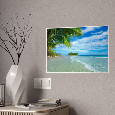 Tropical Beach Gloss Poster - Scenic Wall Art for Home Decor