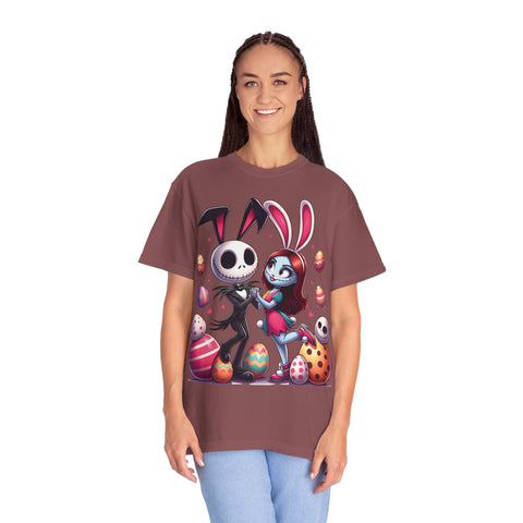 Easter-Themed Unisex T-Shirt with Bunny & Skeleton Print
