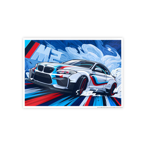 BMW M2 Glossy Poster - Vibrant Car Art for Auto Enthusiasts