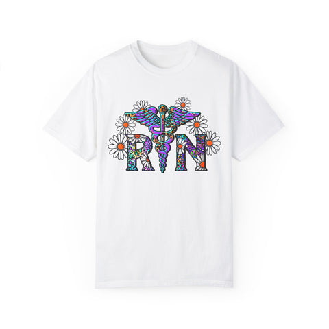 Boho Floral Graphic T-Shirt for Hippie Vibes – Rainbow RN Design