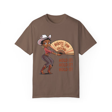 Boots on the Ground Unisex T-Shirt - Rustic Cowboy Vibe, Perfect for Festivals and Casual Outings