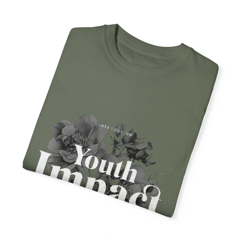 Youth Impact Unisex Garment-Dyed T-Shirt – Vibrant Floral Graphic Tee
