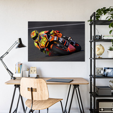 Vibrant Motorcycle Art Print - Gloss Poster for Racing Fans