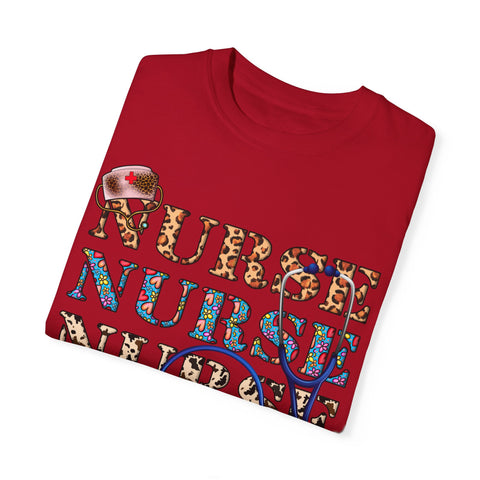 Colorful Nurse T-Shirt - Unisex Garment-Dyed Tee for Healthcare Workers