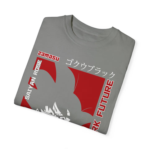 Unisex Garment-Dyed T-Shirt - Dark Future Saiyan Rose Design
