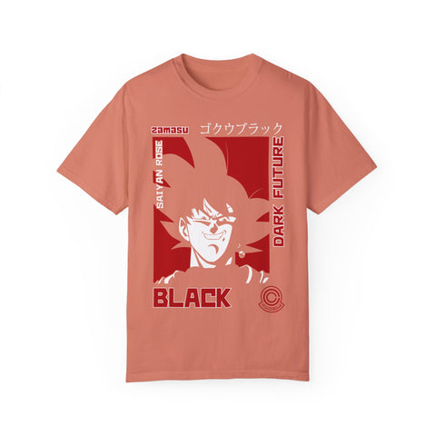 Unisex Garment-Dyed T-Shirt - Dark Future Saiyan Rose Design