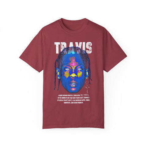 Travis Inspired Unisex Garment-Dyed T-Shirt - Retro Graphic Tee