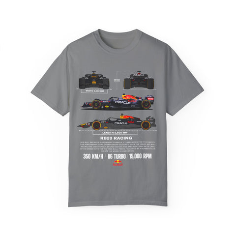 RB20 Racing Unisex Garment-Dyed T-shirt - Perfect for F1 Fans