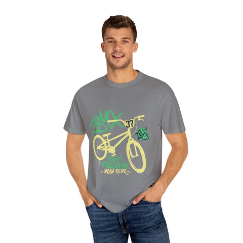 Urban BMX Rider Garment-Dyed T-Shirt | Casual Streetwear for Cycling Enthusiasts