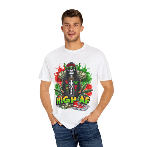 High AF Unisex Garment-Dyed T-Shirt - Fun & Edgy Style for Cannabis Enthusiasts