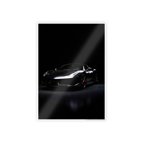 Sleek Black Car Glossy Poster - Modern Wall Art for Car Enthusiasts