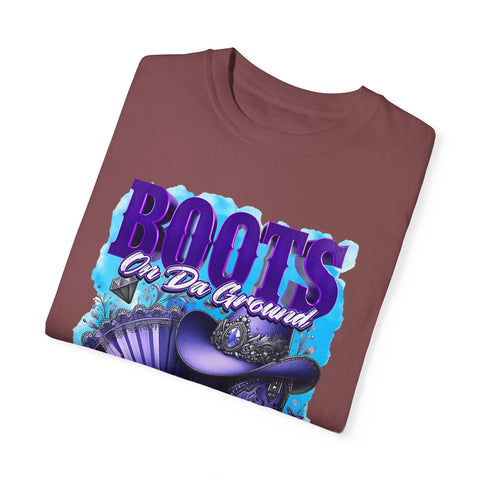 Unisex Garment-Dyed T-Shirt - "Boots On Da Ground" Graphic Tee