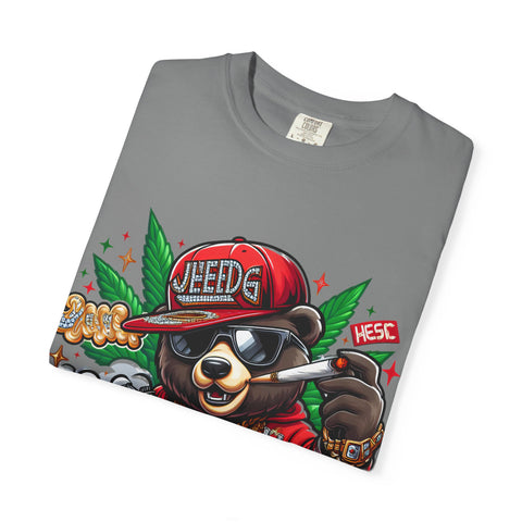 Hip Hop Bear Graphic T-Shirt - Unisex Cool Streetwear for Cannabis Lovers