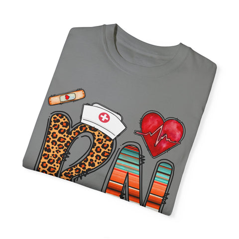 RN Nurse Graphic T-Shirt - Cute Leopard Print Design for Healthcare Workers